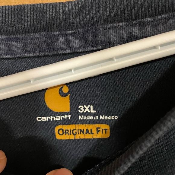 #41- CARHARTT- 3xl navy original fit long sleeve - Picture 3 of 4